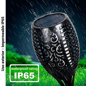 Flambeau solaire LED avec ampoule effet feu