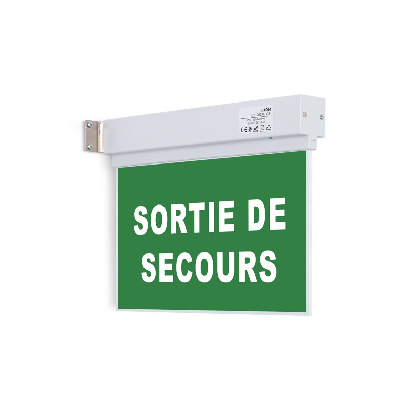 Bloc autonome d'éclairage de sécurité avec panneau "SORTIE DE SECOURS"
