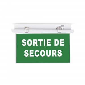 Bloc autonome d'éclairage de sécurité avec pictogramme "SORTIE DE SECOURS" - Encastrable