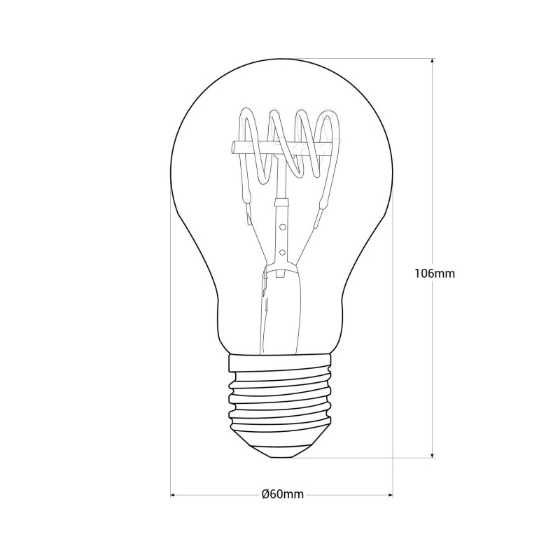 VINTAGE LED 36V, Ampoule goutte Ø 60 mm en verre, 36 volt, led en spirale,  blanc froid - VINTAGE LED 36V