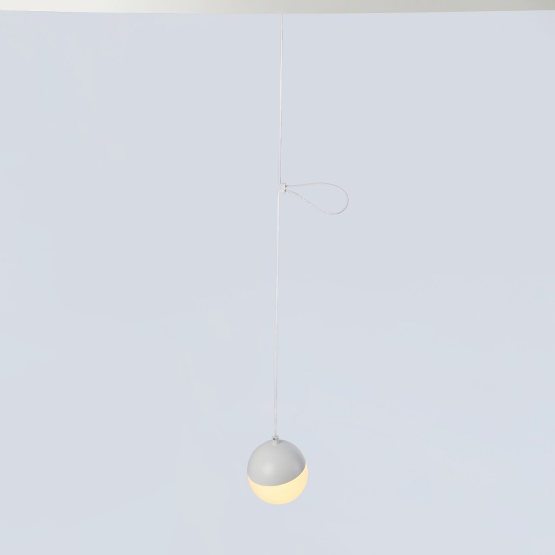 Lampe boule suspendue sur rail