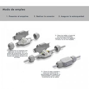 MINI TORPEDO ESTANCO CON GEL GEL IP68 Y REGLETA 3x2,5mm. BLISTER 1UND