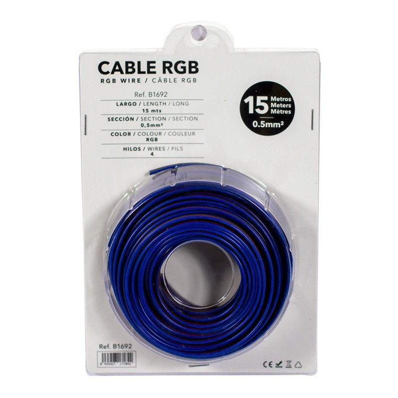 Câble ruban RGB 4 fils pour installations 12-24V (rouleau de 15 mètres)