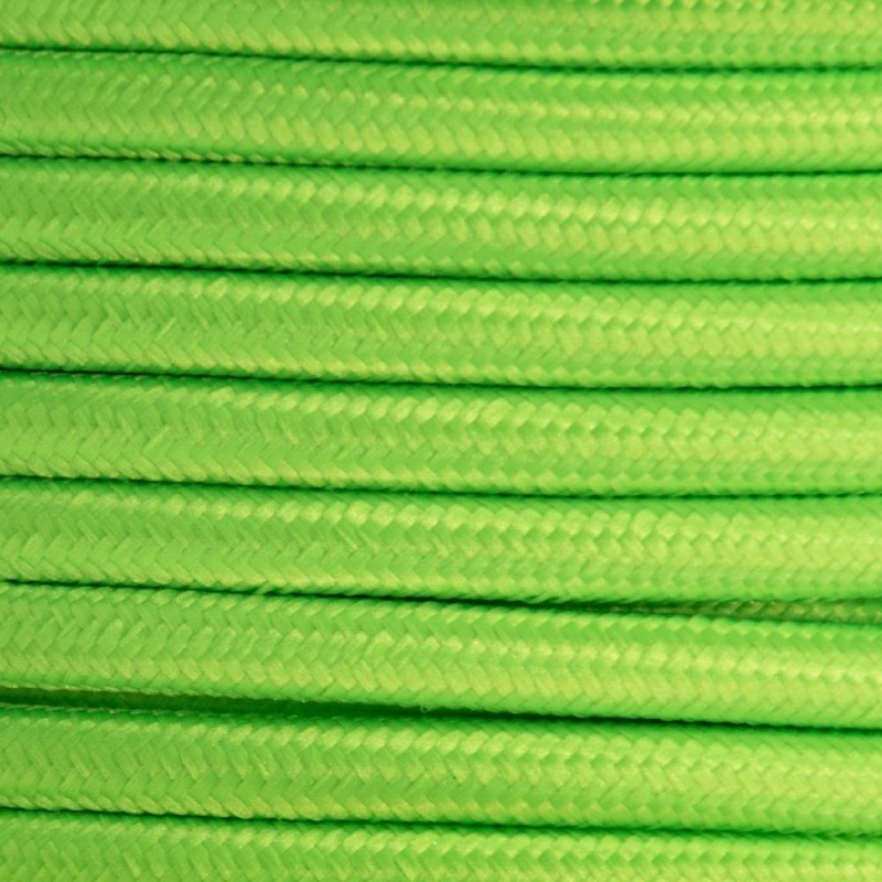 CÂBLE TEXTILE VERT FLUO 2 x 0,75