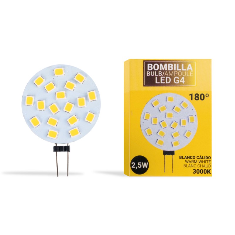 Ampoule LED G4 2,5W bi-pin plate 12V AC/DC