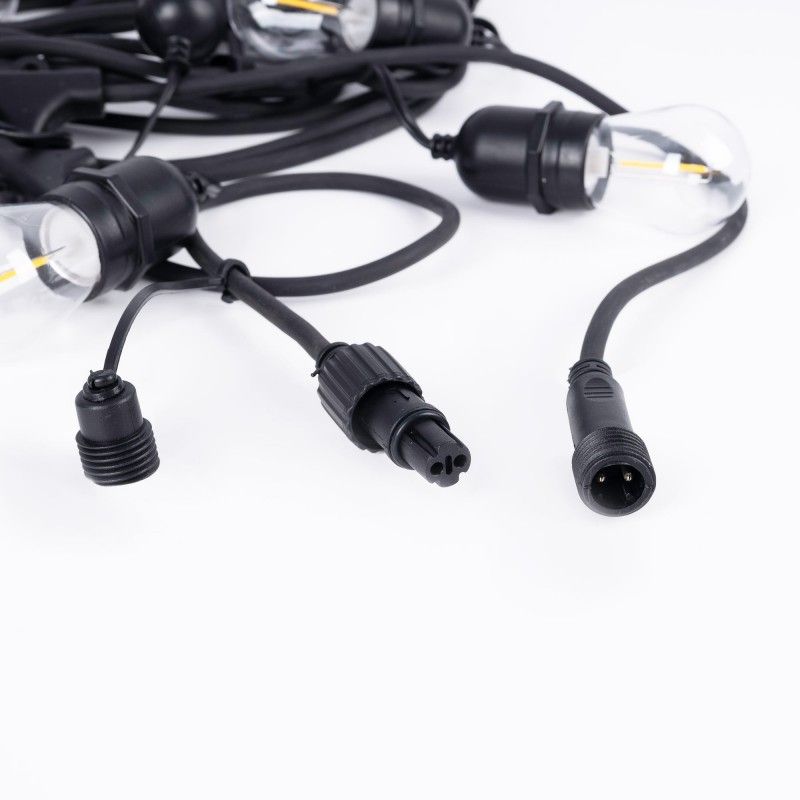 Guinguette LED extérieure 10 ampoules E27 ambre Guinguette LED extérieure 10 ampoules E27 ambre