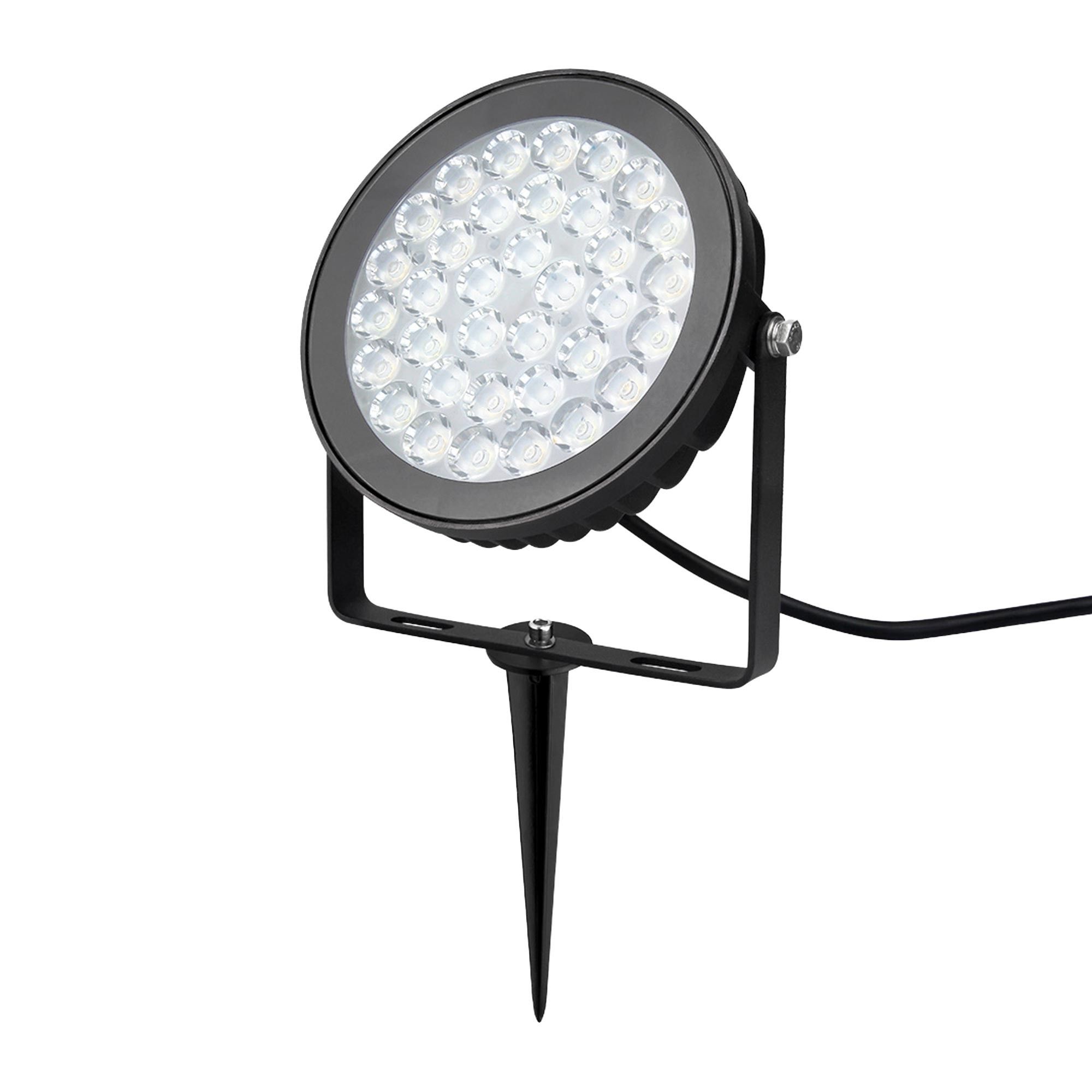 Spot de jardin LED avec piquet pour extérieur - Argenté/gris - Lampe de  jardin orientable - Avec LED GU10 de 3 W - Couleur blanc chaud