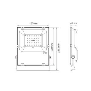 Projecteur LED 30W RGB + blanc variable RF