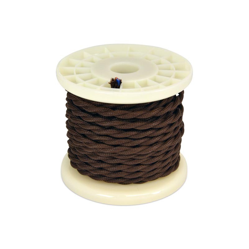 Câble électrique tressé en tissu de couleur bobine