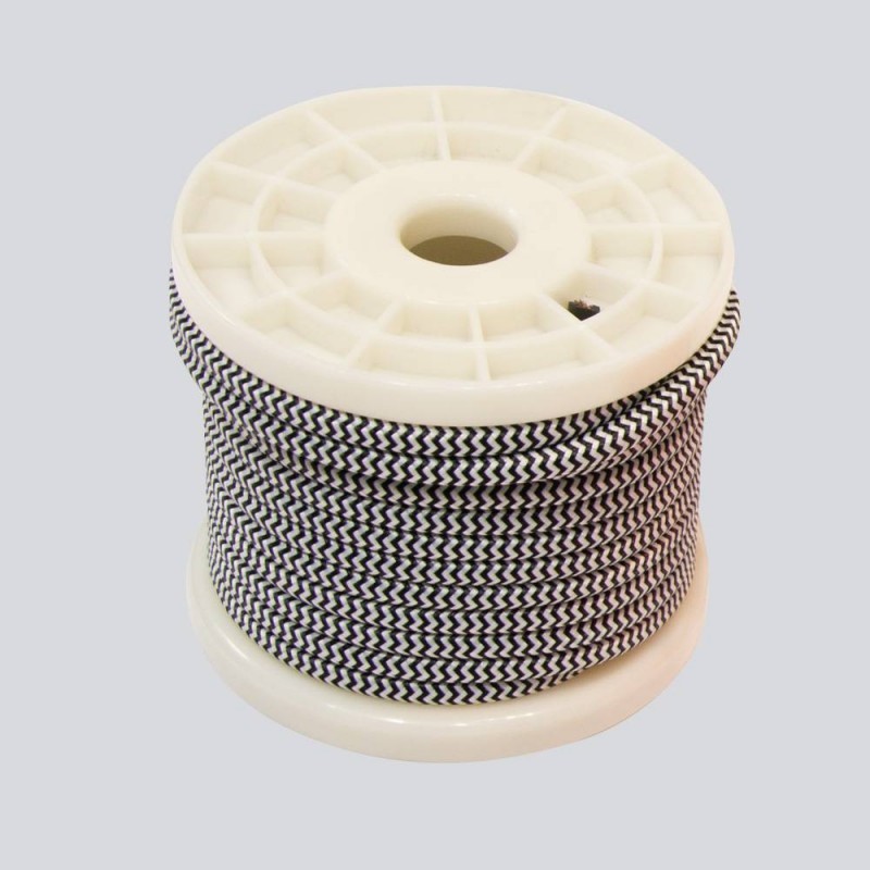 Câble textile zig zag 2 couleurs 2 x 0,75 bobine