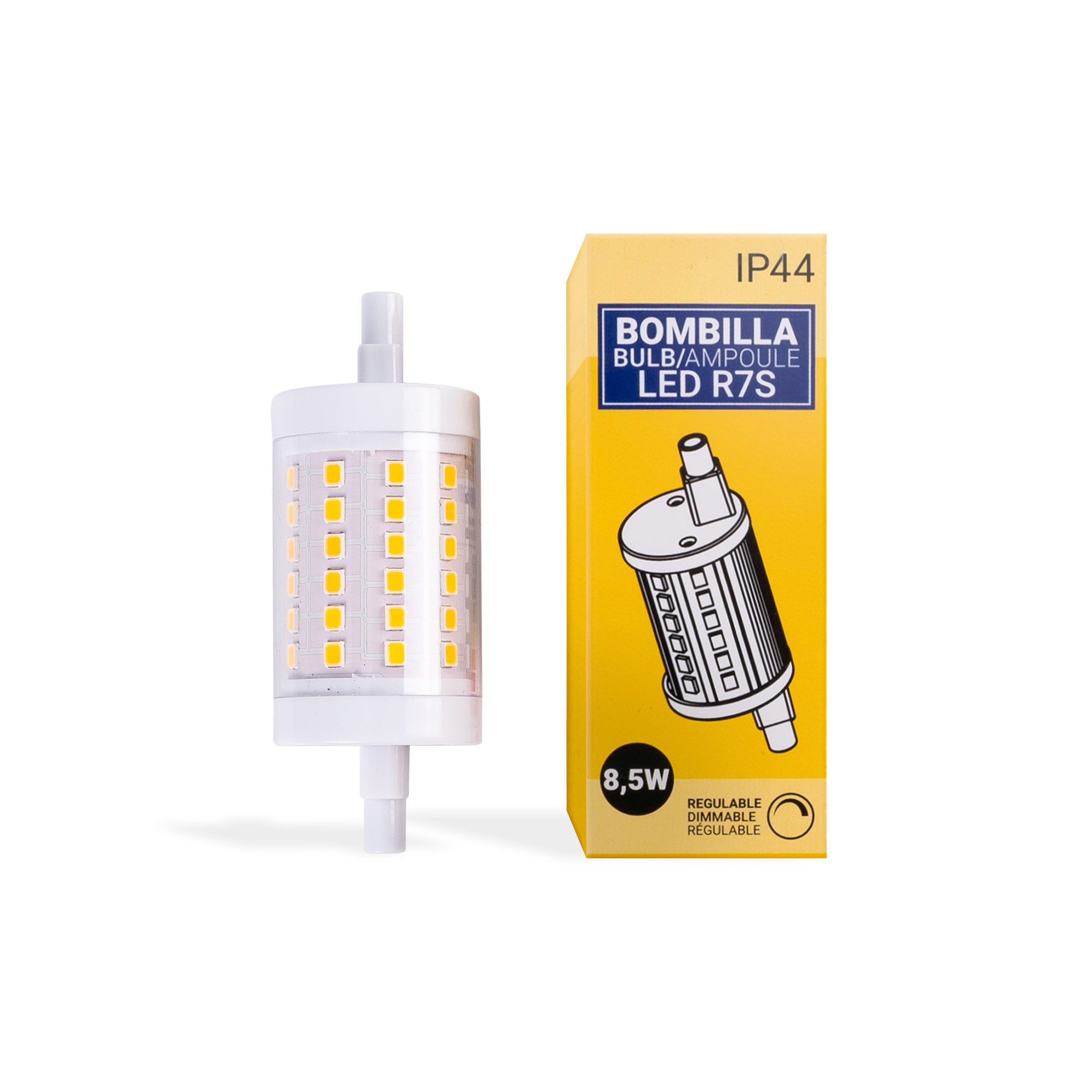 Ampoule LED R7S 118mm 8W 4000K pour lampe halogène