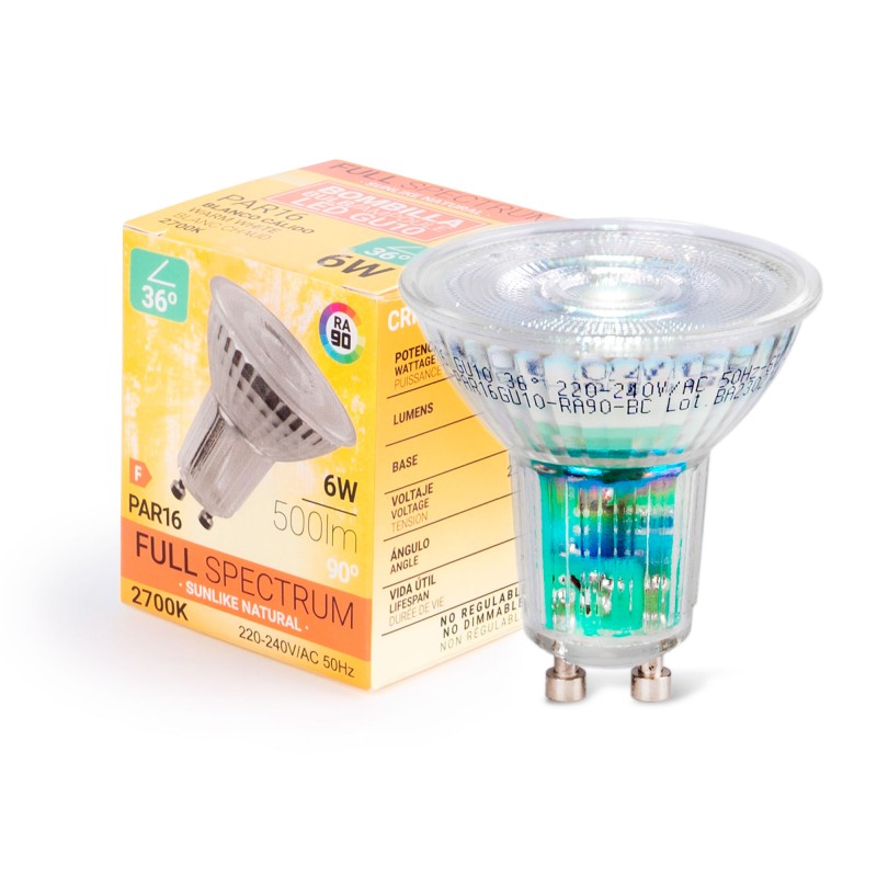 Ampoule LED GU10 6W Full Spectrum SUNLIKE - Verre - 500lm