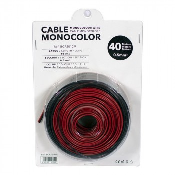 Cable 2x0,5mm para tira LED monocolor 12/24V - Rollo de 40 metros