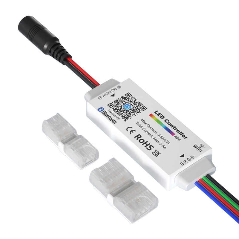 Contrôleur LED Bluetooth + Télécommande 40 Touches | Synchronisation Musique | Compatible Bandes LED RVB 5050/3528 | DC5-24V