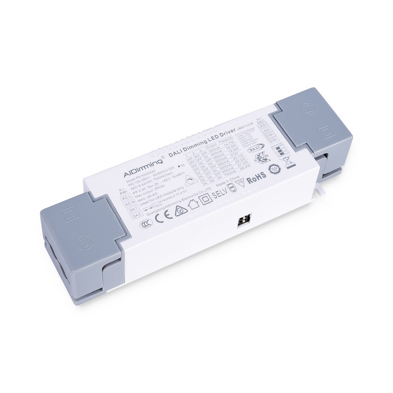 Driver LED dimmable par DALI , PUSH, 1/0-10V - Multi-courant (350-700mA)