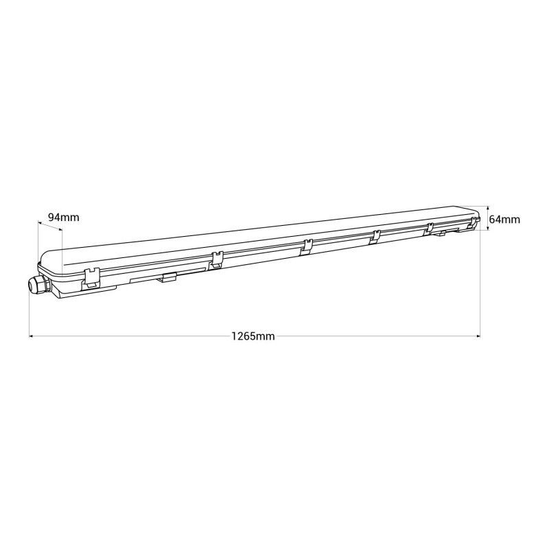 Kit Boitier LED 18W 120cm T8 étanche + Tube LED