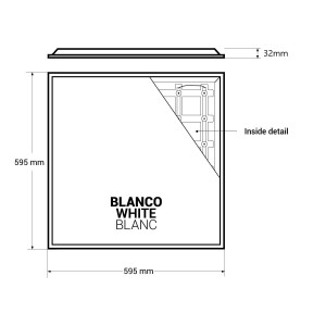 Panneau Dalle LED 36W Backlite 60x60 UGR19 4000K