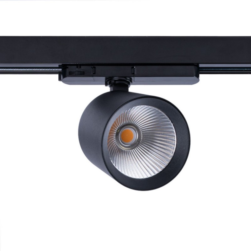 Projecteur LED sur rail triphasé 4000K - 40W - IRC 95 - Driver Philips Xitanium - Noir