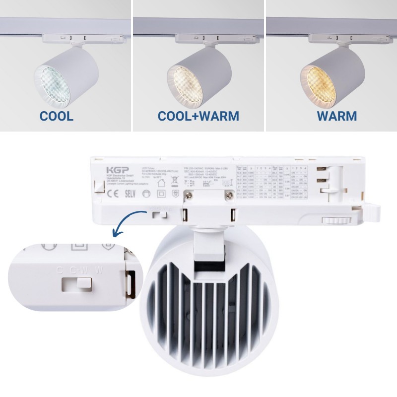 Projecteur LED sur rail pour commerces