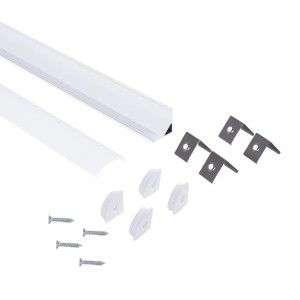 Profilé d'angle en aluminium avec diffuseur - Kit complet - 15,8x15,8mm - Ruban LED jusqu'à 10 mm - 2 mètres