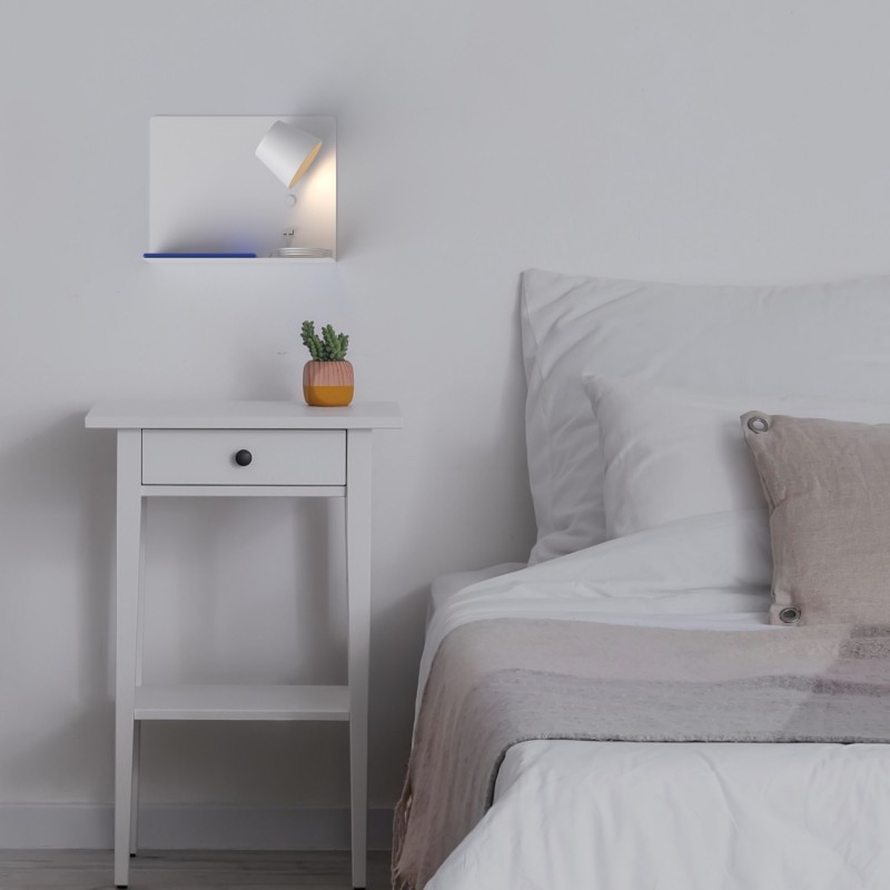 Applique murale liseuse avec port USB Blanc Applique murale liseuse avec port USB Blanc