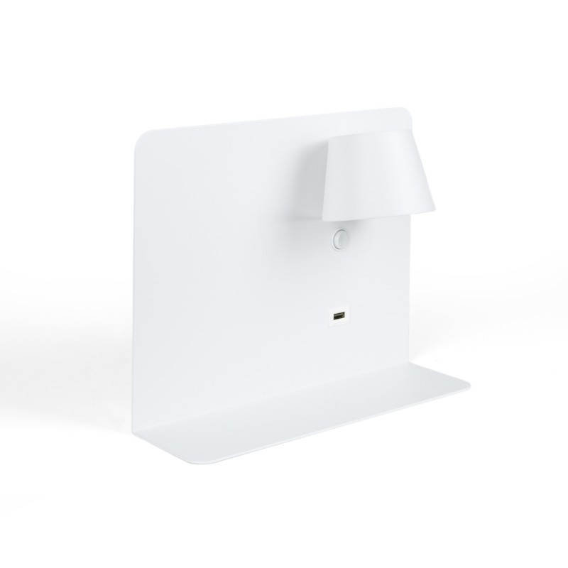 Applique murale avec port USB et support pour portable Applique murale avec port USB et support pour portable