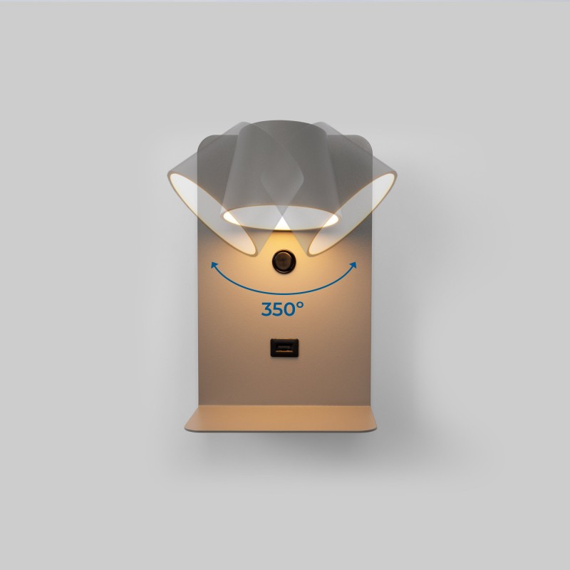 Applique murale avec USB et station de chargement Applique murale avec USB et station de chargement