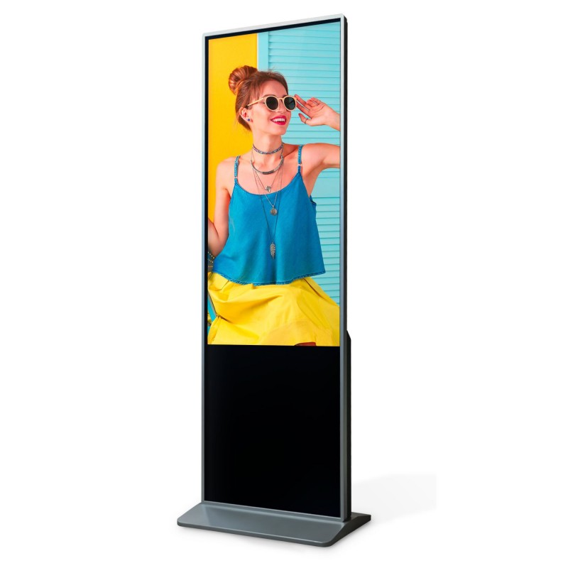 Totem vidéo publicitaire LCD UHD- 4K de 55" - tactile / non tactile - IP20