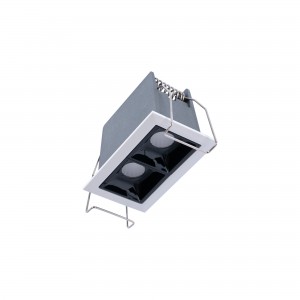 Spot LED encastrable double carré 4W - UGR18 - IRC90 - Puce OSRAM