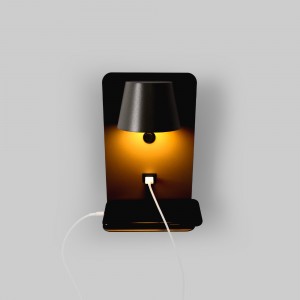 Lampe saillie orientable noire usb