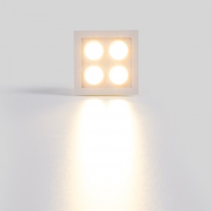 Spot LED encastrable carré 4 lumières