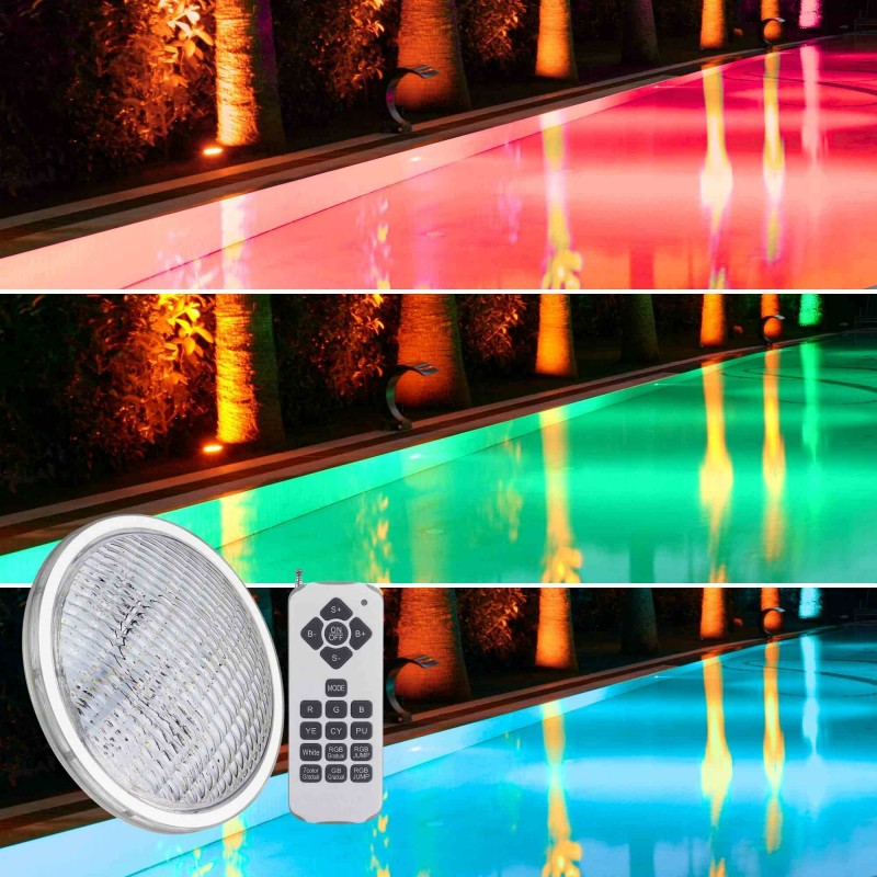 Projecteur piscine LED RGB submersible (IP68) avec télécommande