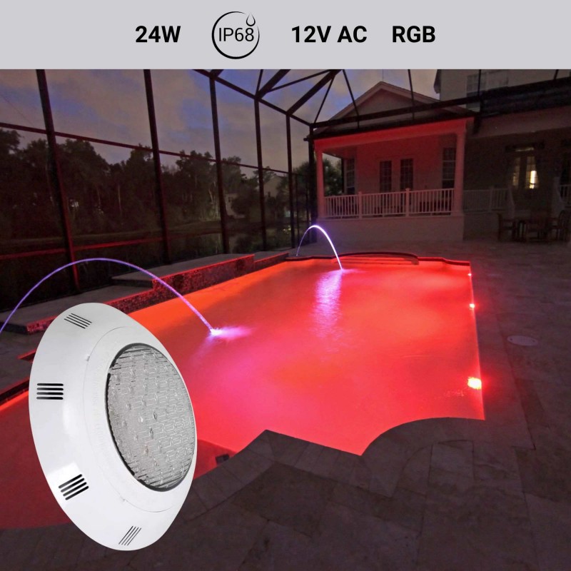 Spot LED piscine en saillie RGB avec télécommande Spot LED piscine en saillie RGB avec télécommande