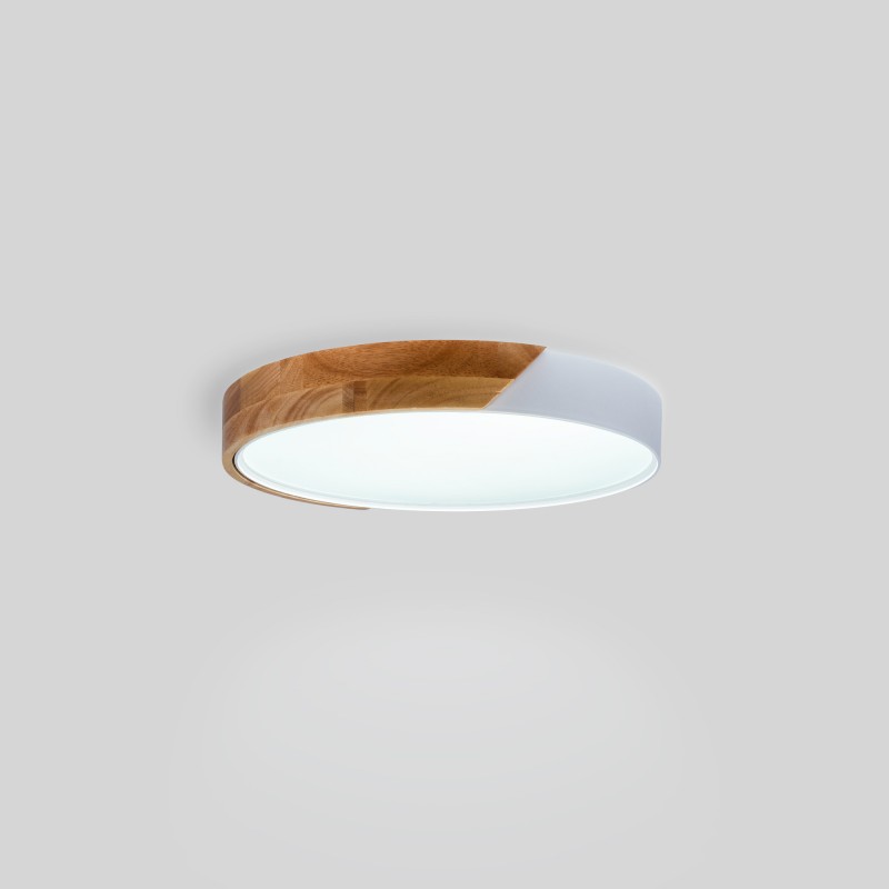 Plafonnier en bois rond 24W