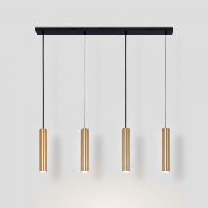 Lampe suspendue élégante en laiton doré