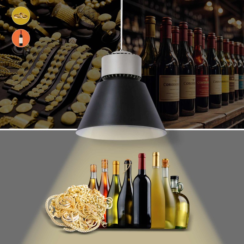 Suspension LED pour magasin de vente de vin et d'or
