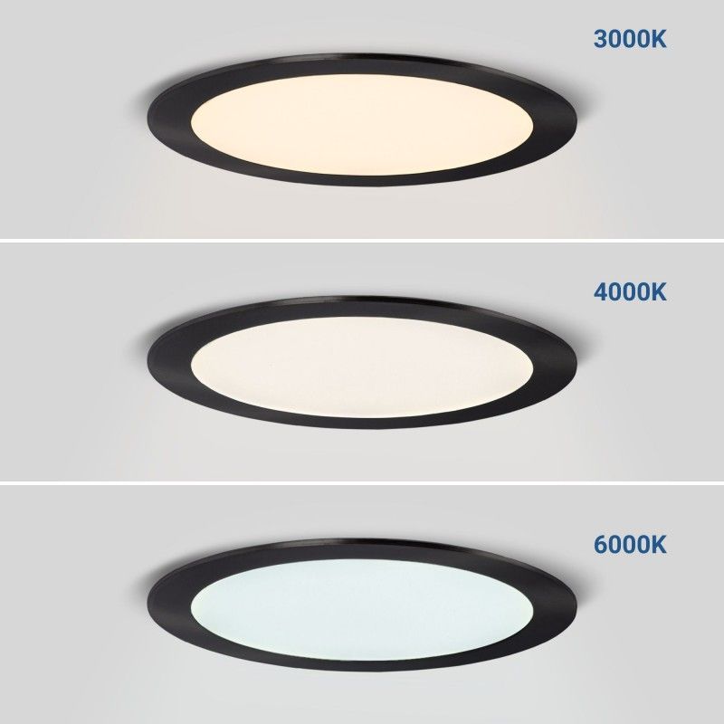 Spot extra plat 12W Noir Spot extra plat 12W Noir