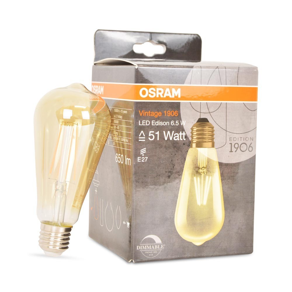Ampoule LED E27 7W Filament dimmable Vintage Edison Osram