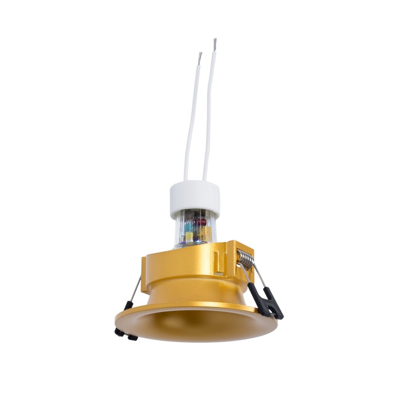 Collerette spot encastrable couleur dorée + ampoule Collerette spot encastrable couleur dorée + ampoule