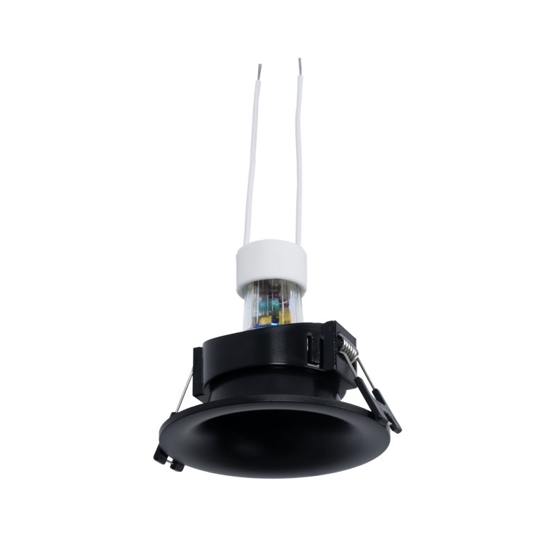 Collerette spot encastrable couleur noire + ampoule Collerette spot encastrable couleur noire + ampoule