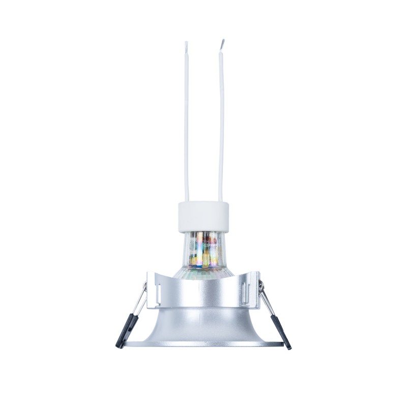 Coupelle encastrable argent + ampoule GU10 Coupelle encastrable argent + ampoule GU10