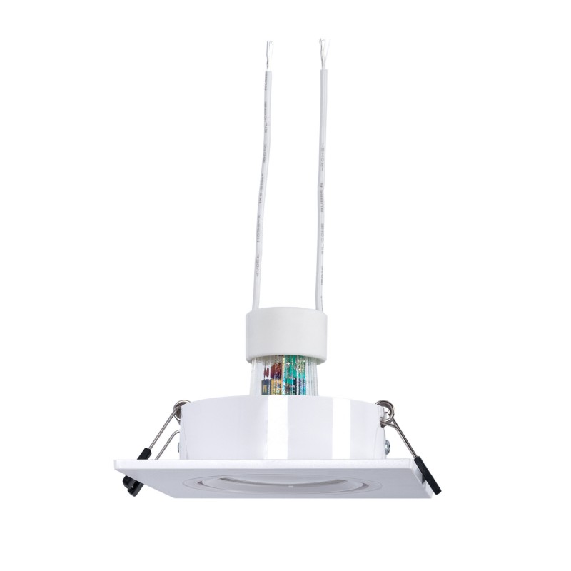 Support carré spot encastrable blanc + ampoule Support carré spot encastrable blanc + ampoule
