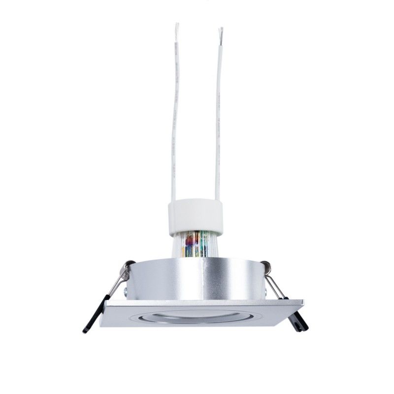 Spot LED carré argenté GU10 encastrable Spot LED carré argenté GU10 encastrable