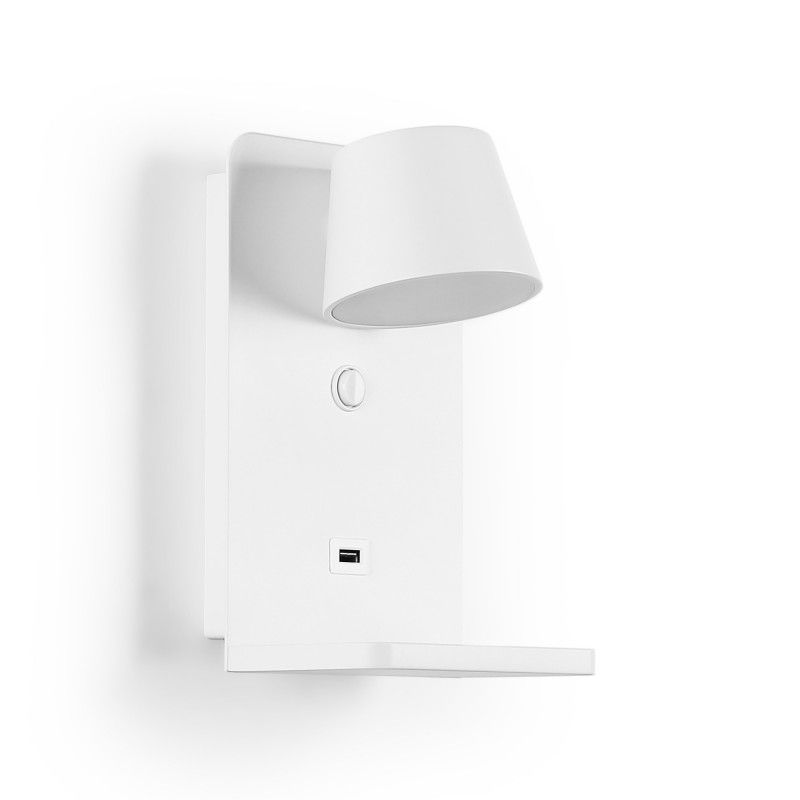 Applique murale avec port USB "BASKOP W" - 6W - Base de recharge sans fil Applique murale avec port USB "BASKOP W" - 6W - Base de recharge sans fil