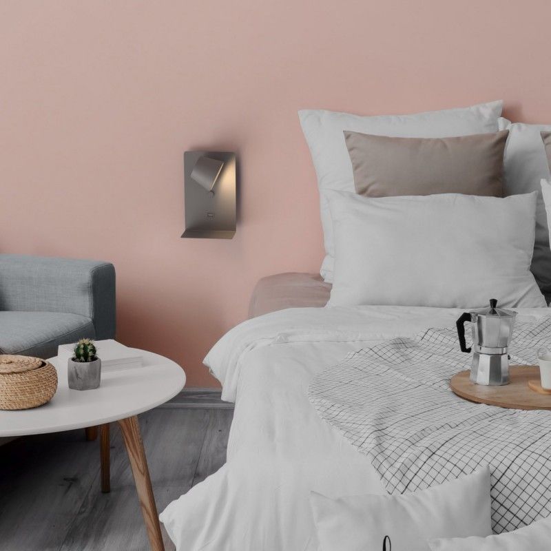 Lampe de lecture murale avec port USB "BASKOP W" - 6W - Base de recharge sans fil Lampe de lecture murale avec port USB "BASKOP W" - 6W - Base de recharge sans fil