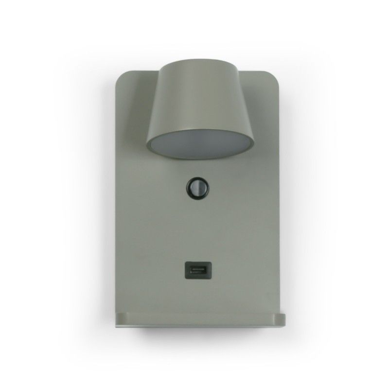 Applique murale avec port USB "BASKOP W" - 6W - Base de recharge sans fil Applique murale avec port USB "BASKOP W" - 6W - Base de recharge sans fil