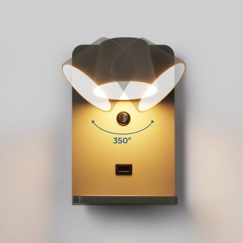 Applique murale avec port USB "BASKOP W" - 6W - Base de recharge sans fil Applique murale avec port USB "BASKOP W" - 6W - Base de recharge sans fil