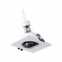 KIT Collerette spot carré 93x93mm (gris/blanc) + Ampoule GU10 5,4W + Douille