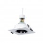 KIT Collerette spot carré 93x93mm (gris/blanc) + Ampoule GU10 5,4W + Douille