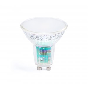 KIT Collerette spot carré 93x93mm (gris/blanc) + Ampoule GU10 5,4W + Douille